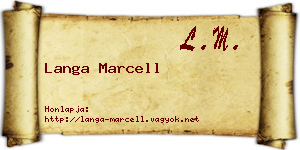 Langa Marcell névjegykártya